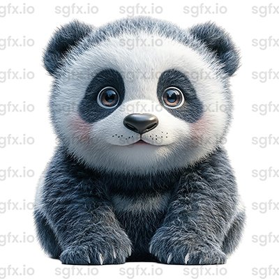 Panda isolated on transparent background