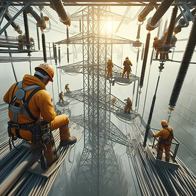 Building Under construction with labor